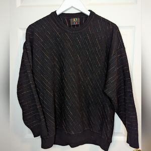 Vintage Baffo black wool blend sweater (size tag missing) 80s 90s Chunky